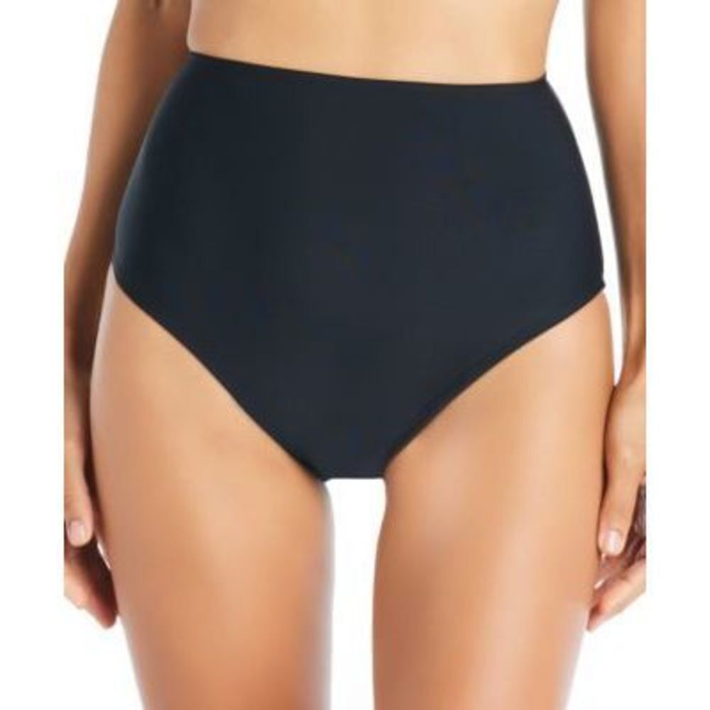 Beyond Control Women's Solid Black High-Waisted Bikini Bottoms Women's 12